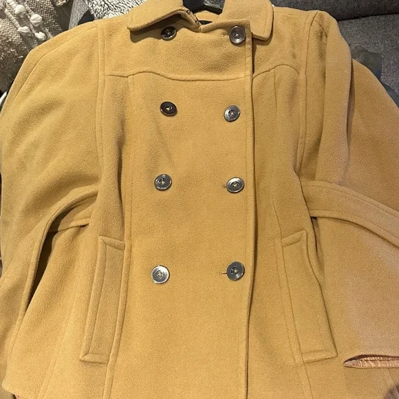 London Fog Wool Vintage Women's Camel Double-Breasted Cape Coat - Picture 3 of 8